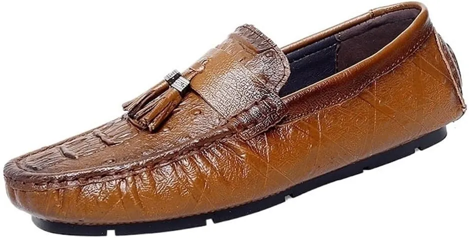 Mens Party Loafers Shoes Faux Leather Outdoor Business Round Toe Office Non Slip Rubber Sole Low Top Shoe Slip-on