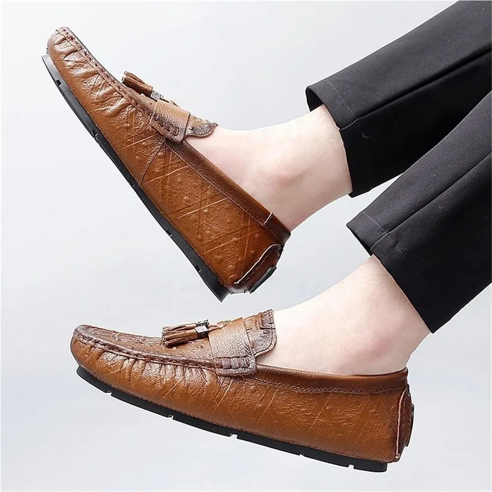 Mens Party Loafers Shoes Faux Leather Outdoor Business Round Toe Office Non Slip Rubber Sole Low Top Shoe Slip-on