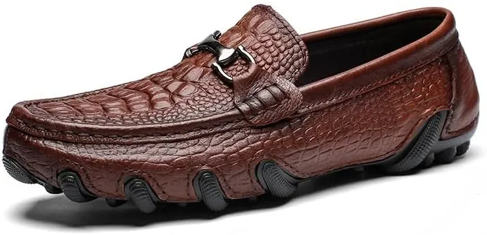 Men's Patent Leather Platform Loafers Non-Slip Round Toe Penny Business Formal Shoes Slip-On Dress Shoes for Men