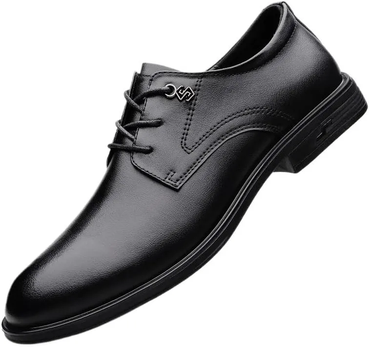 Mens Platform Oxford Shoes Leather Dress Shoes Thick Sole Business Casual Shoes for Work Comfortable(7)