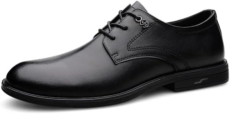 Mens Platform Oxford Shoes Leather Dress Shoes Thick Sole Business Casual Shoes for Work Comfortable(7)