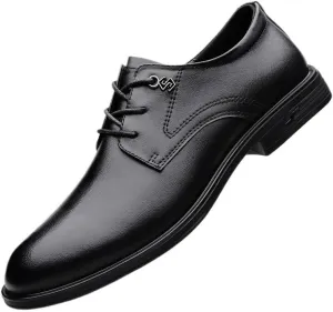 Mens Platform Oxford Shoes Leather Dress Shoes Thick Sole Business Casual Shoes for Work Comfortable(7)