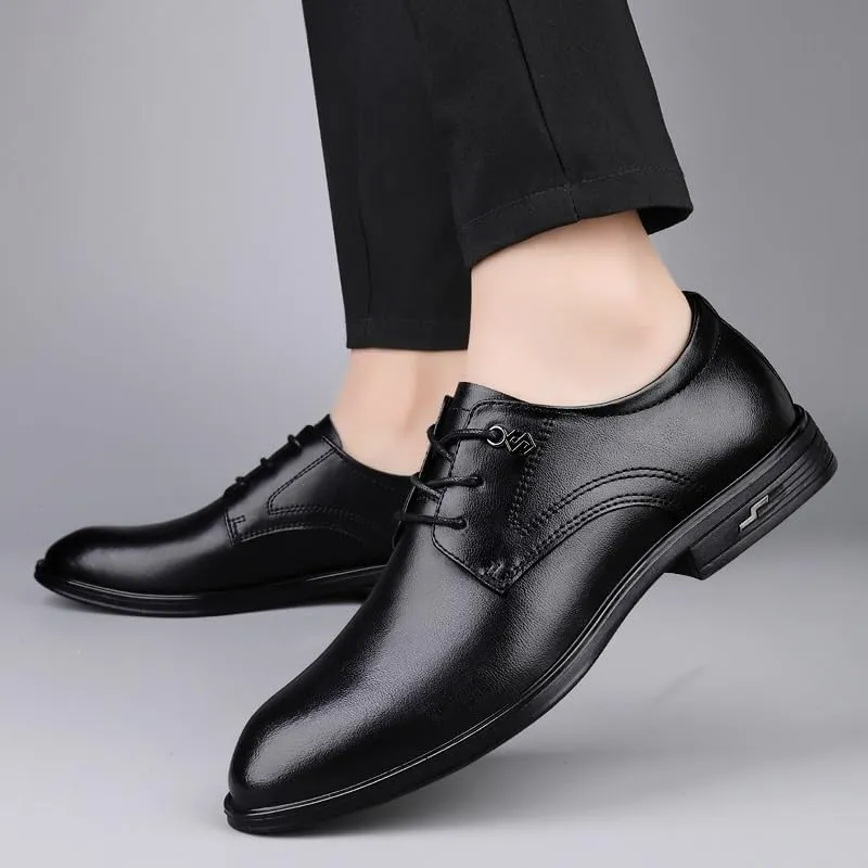 Mens Platform Oxford Shoes Leather Dress Shoes Thick Sole Business Casual Shoes for Work Comfortable(7)