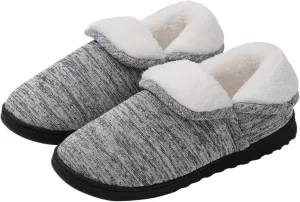 Men's Plush Thermal Slipper Fleece Lined Boot Slippers Soft Flat Soled Slippers Comfort Christmas Shoes for Men