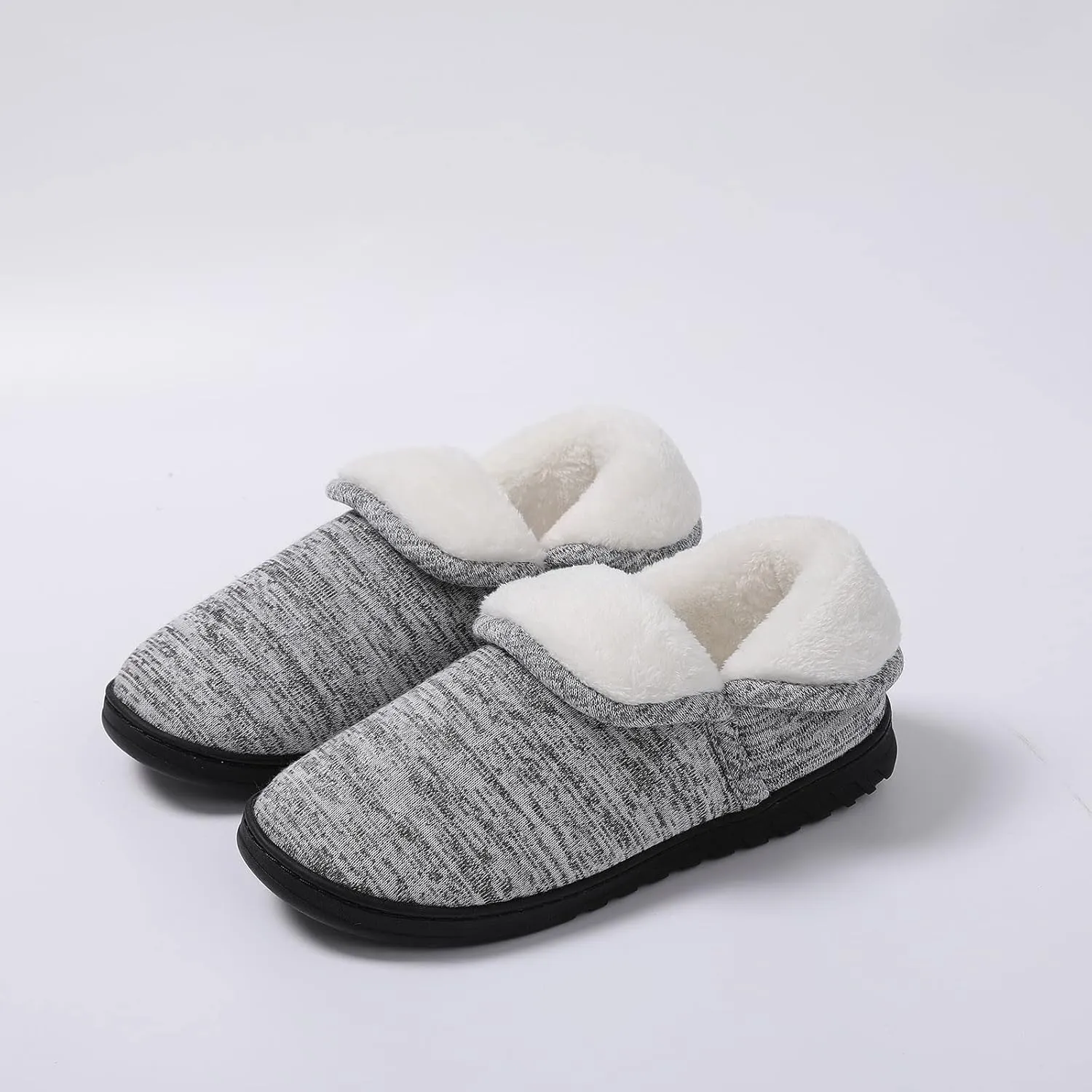 Men's Plush Thermal Slipper Fleece Lined Boot Slippers Soft Flat Soled Slippers Comfort Winter Mens Wide