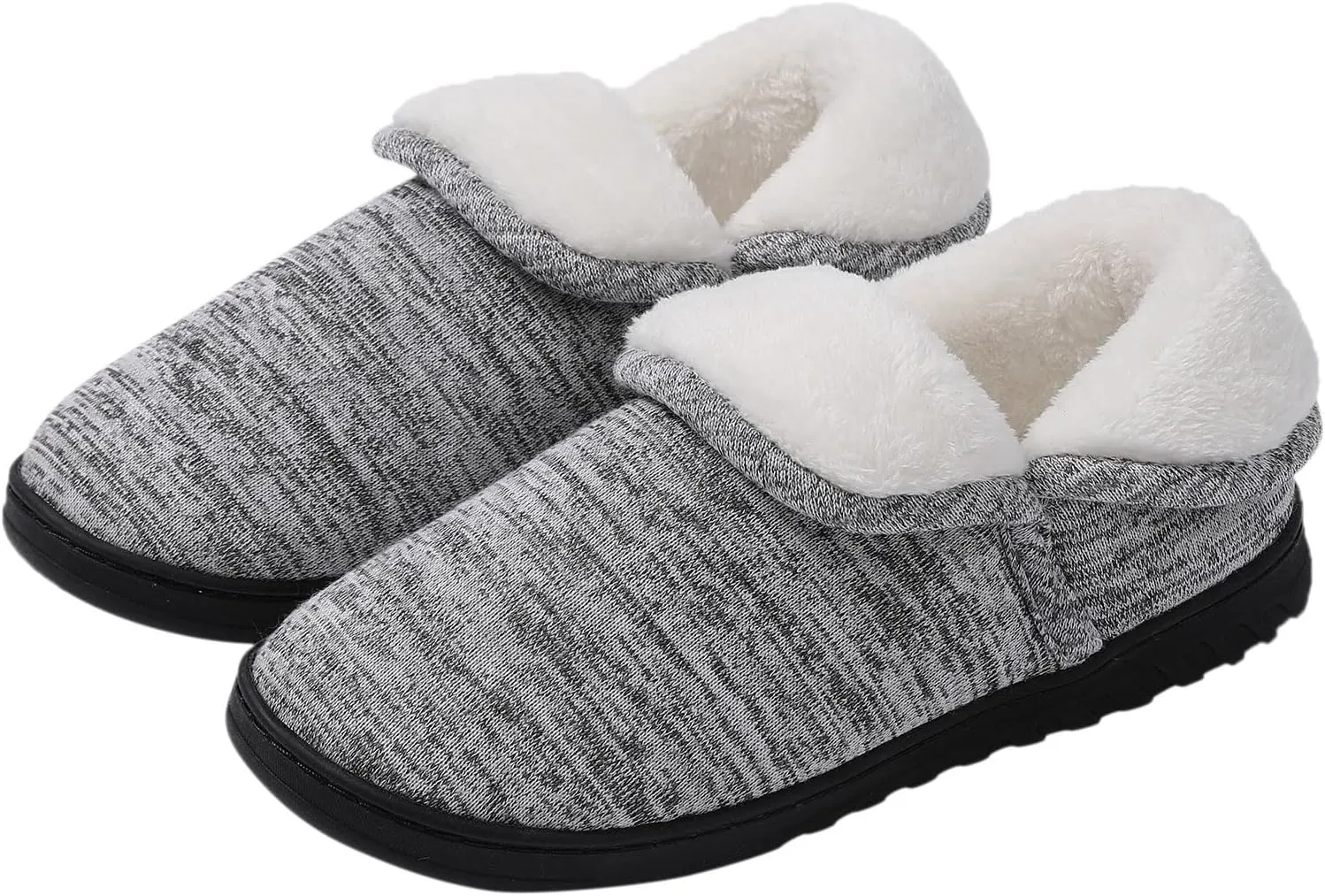 Men's Plush Thermal Slipper Fleece Lined Boot Slippers Soft Flat Soled Slippers Comfort Winter Mens Wide