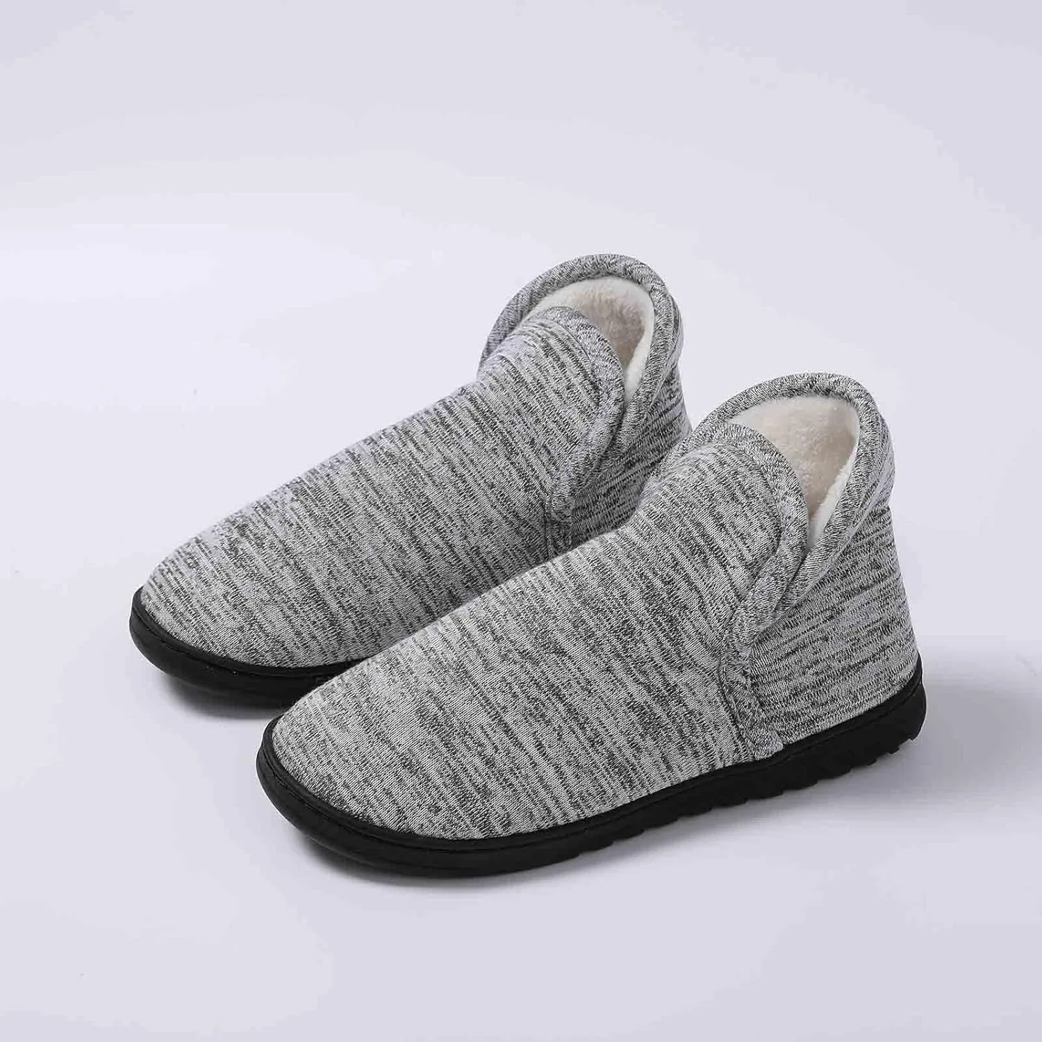 Men's Plush Thermal Slipper Fleece Lined Boot Slippers Soft Flat Soled Slippers Comfort Winter Mens Wide