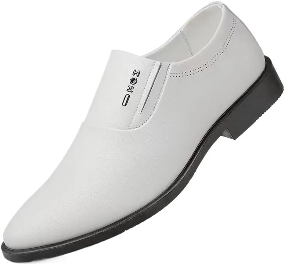 Mens Prom Loafers Faux Leather Fashion Round Toe Classic Party Wedding Slip Resistant Low Top Rubber Sole Non Slip Casual Slip On