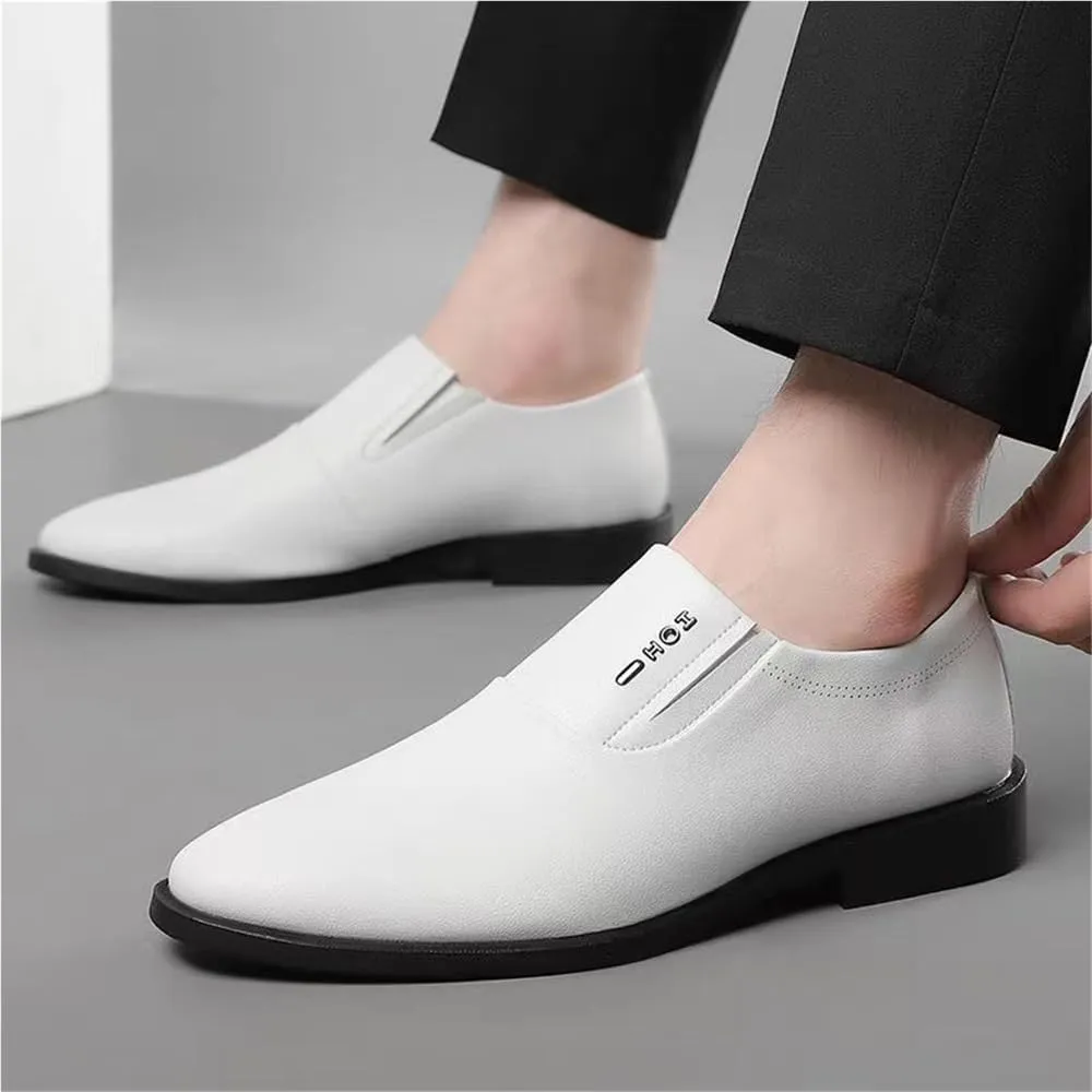 Mens Prom Loafers Faux Leather Fashion Round Toe Classic Party Wedding Slip Resistant Low Top Rubber Sole Non Slip Casual Slip On