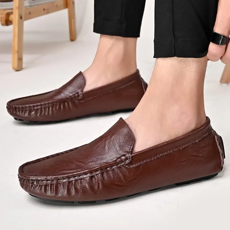 Men's Prom Loafers Faux Leather Outdoor Uniform Solid Color Prom Wedding Anti-Slip Slip Resistant Rubber Sole Casual Shoe Slip-on
