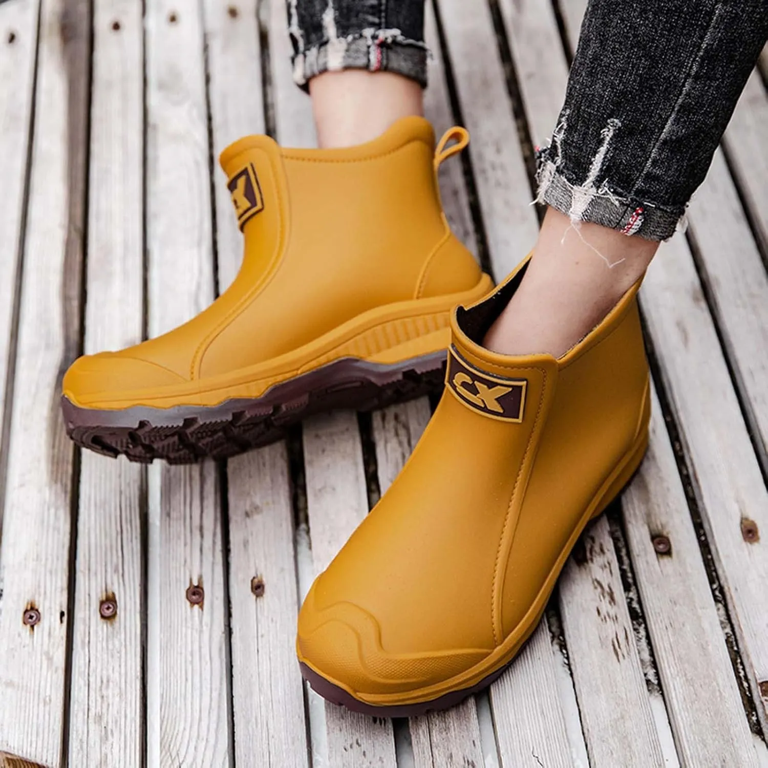 Men's Rain Shoes for Outdoor Activities Comfortable Slip Rubber Boots Ideal for Gardening Fishing Hiking and