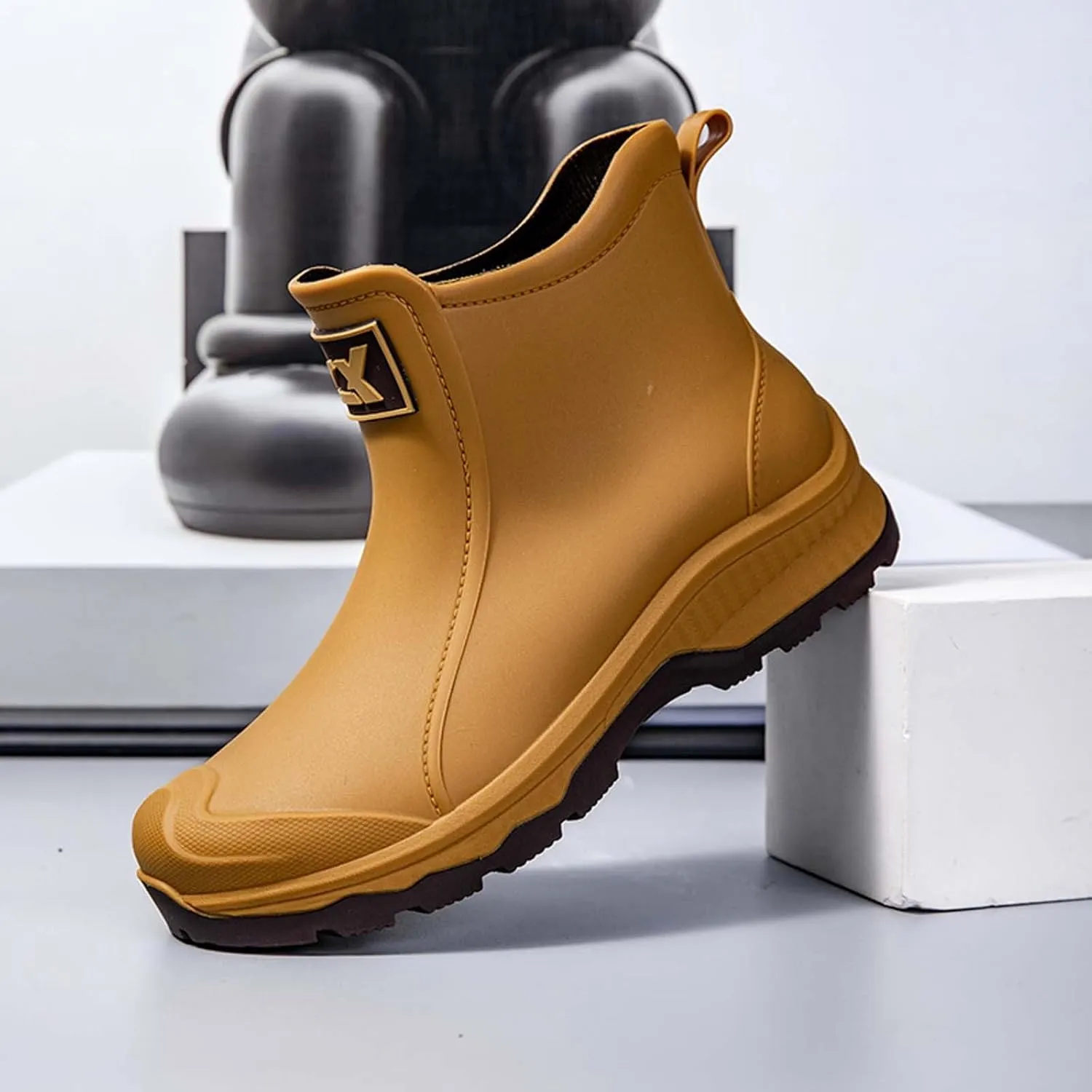 Men's Rain Shoes for Outdoor Activities Comfortable Slip Rubber Boots Ideal for Gardening Fishing Hiking and