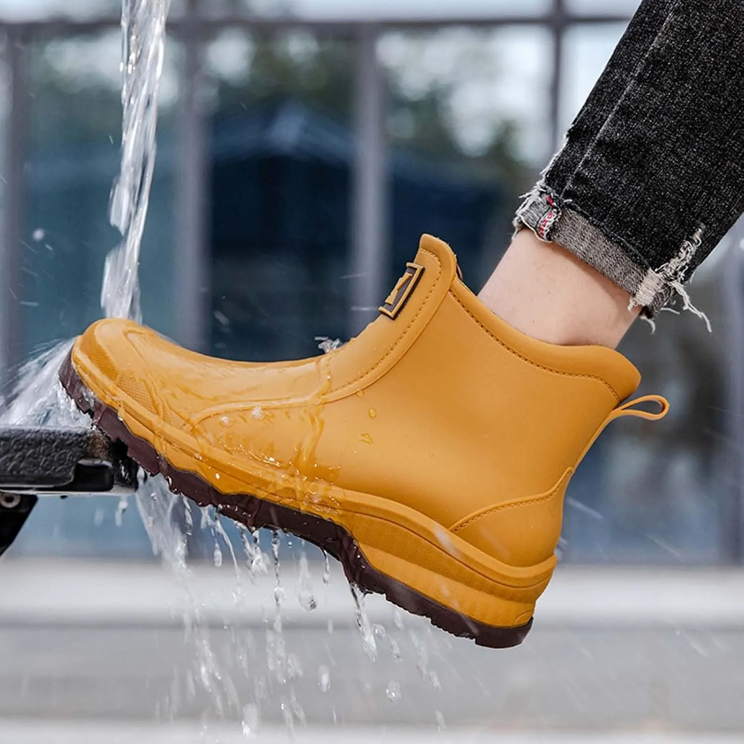 Men's Rain Shoes for Outdoor Activities Comfortable Slip Rubber Boots Ideal for Gardening Fishing Hiking and