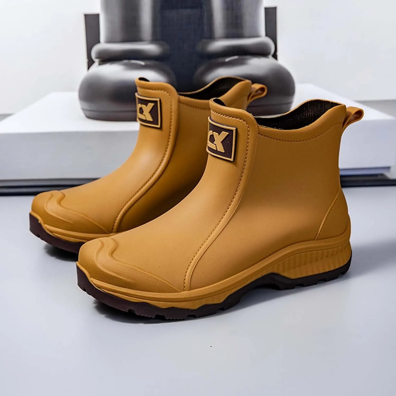 Men's Rain Shoes for Outdoor Activities Comfortable Slip Rubber Boots Ideal for Gardening Fishing Hiking and