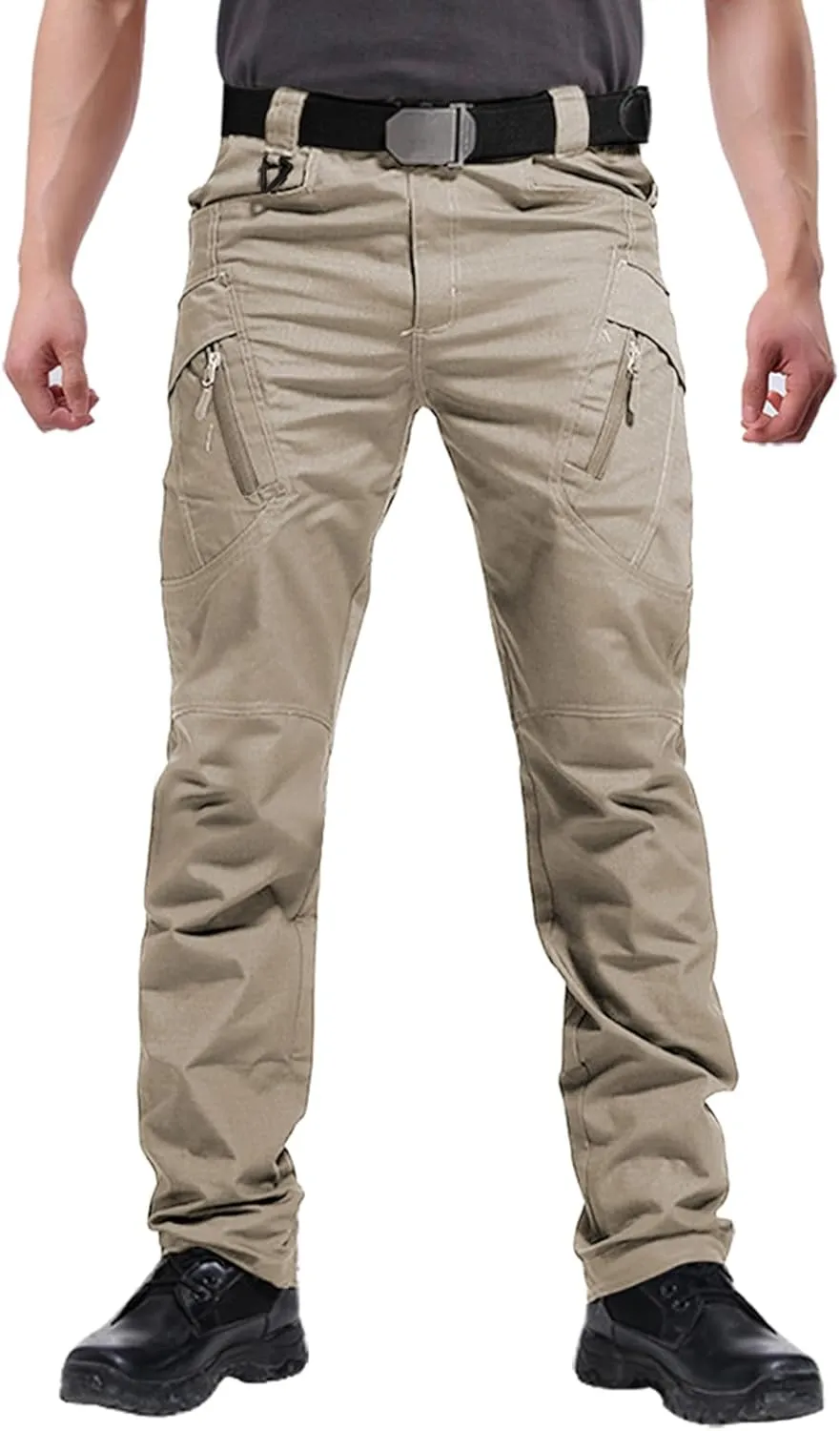 Men's Ripstop Tactical Pants Water Resistant Stretch Cargo Pants Lightweight EDC Hiking Work Pants