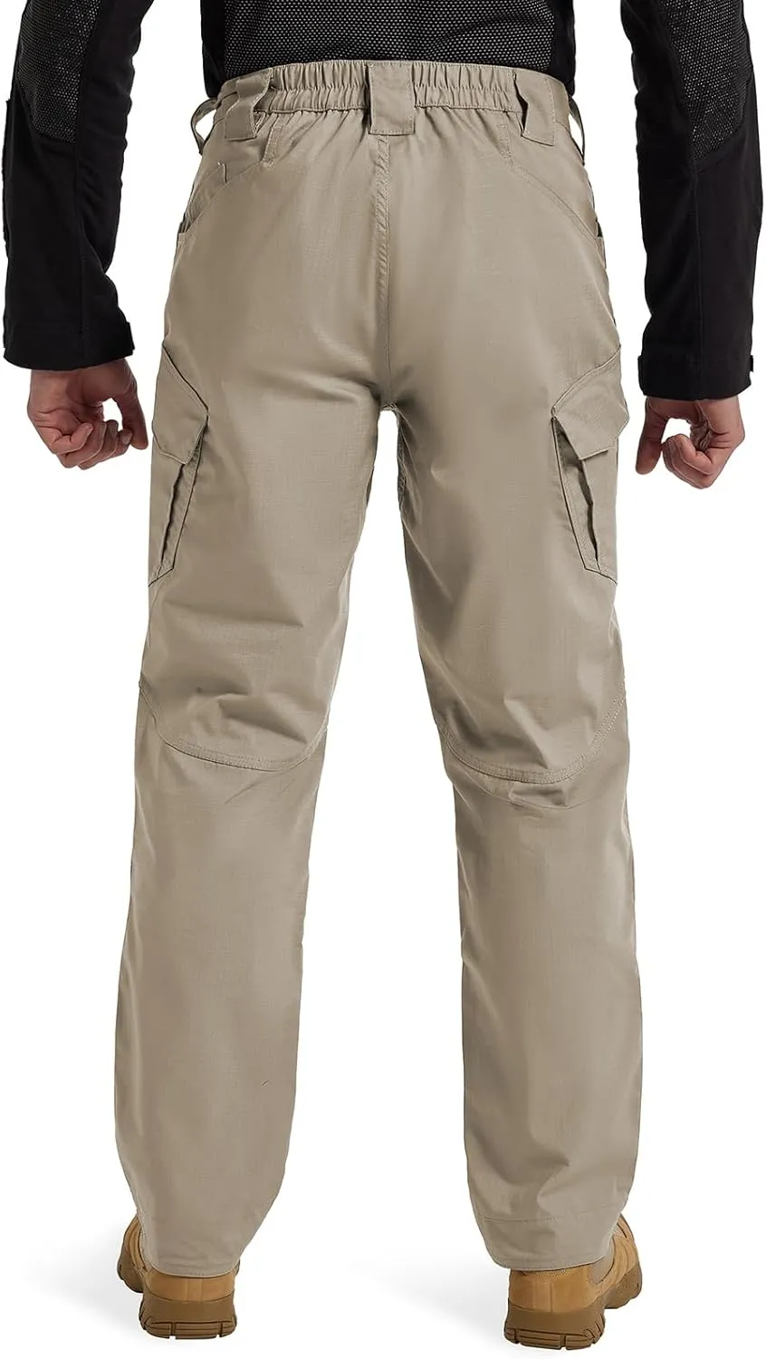 Men's Ripstop Tactical Pants Water Resistant Stretch Cargo Pants Lightweight EDC Hiking Work Pants