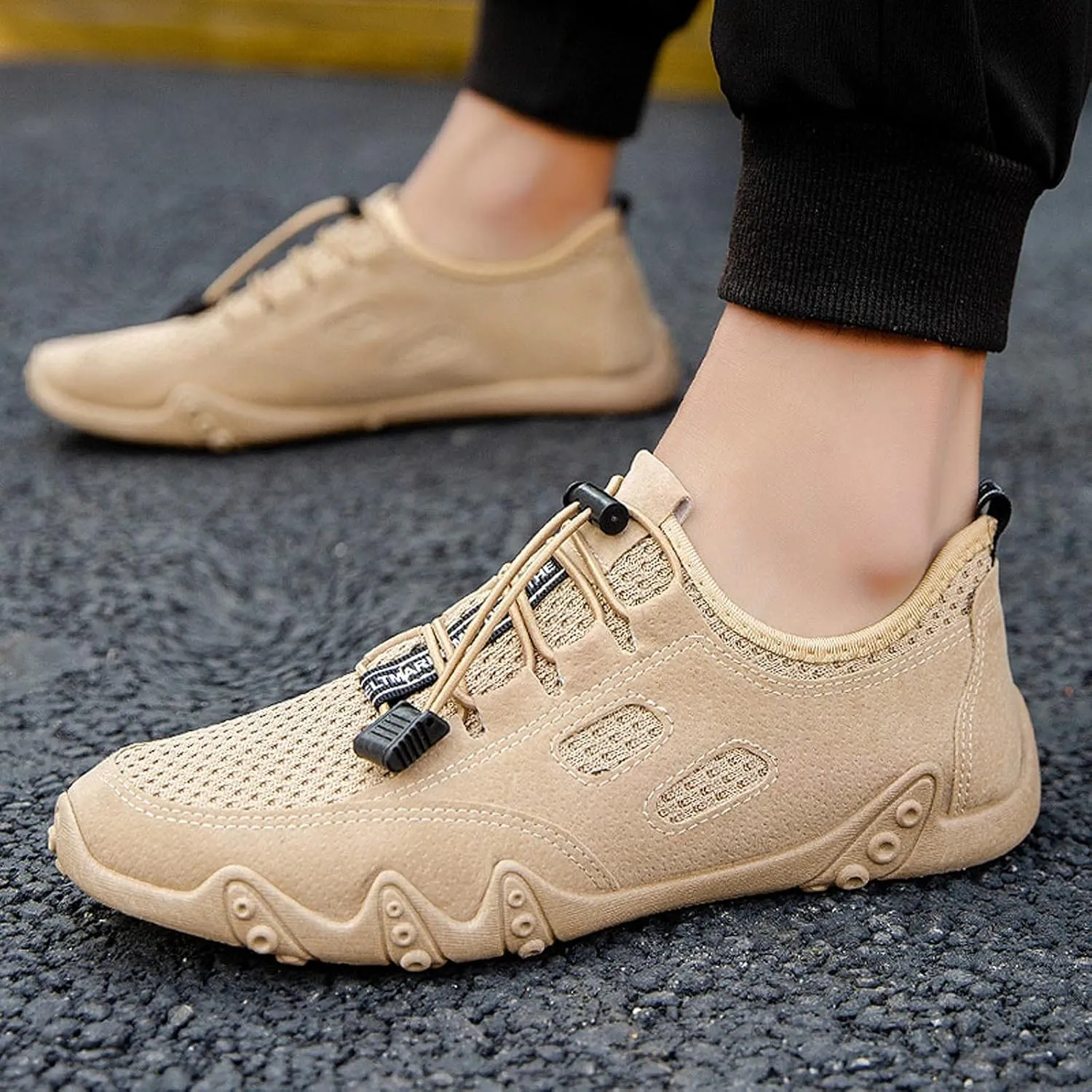 Mens Running Shoes Non-Slip Barefoot Footwear Wading Sneakers Slip On Platform Casual Trainers Comfortable Sneaker Mesh Lightweight Breathable Outdoor Shoes