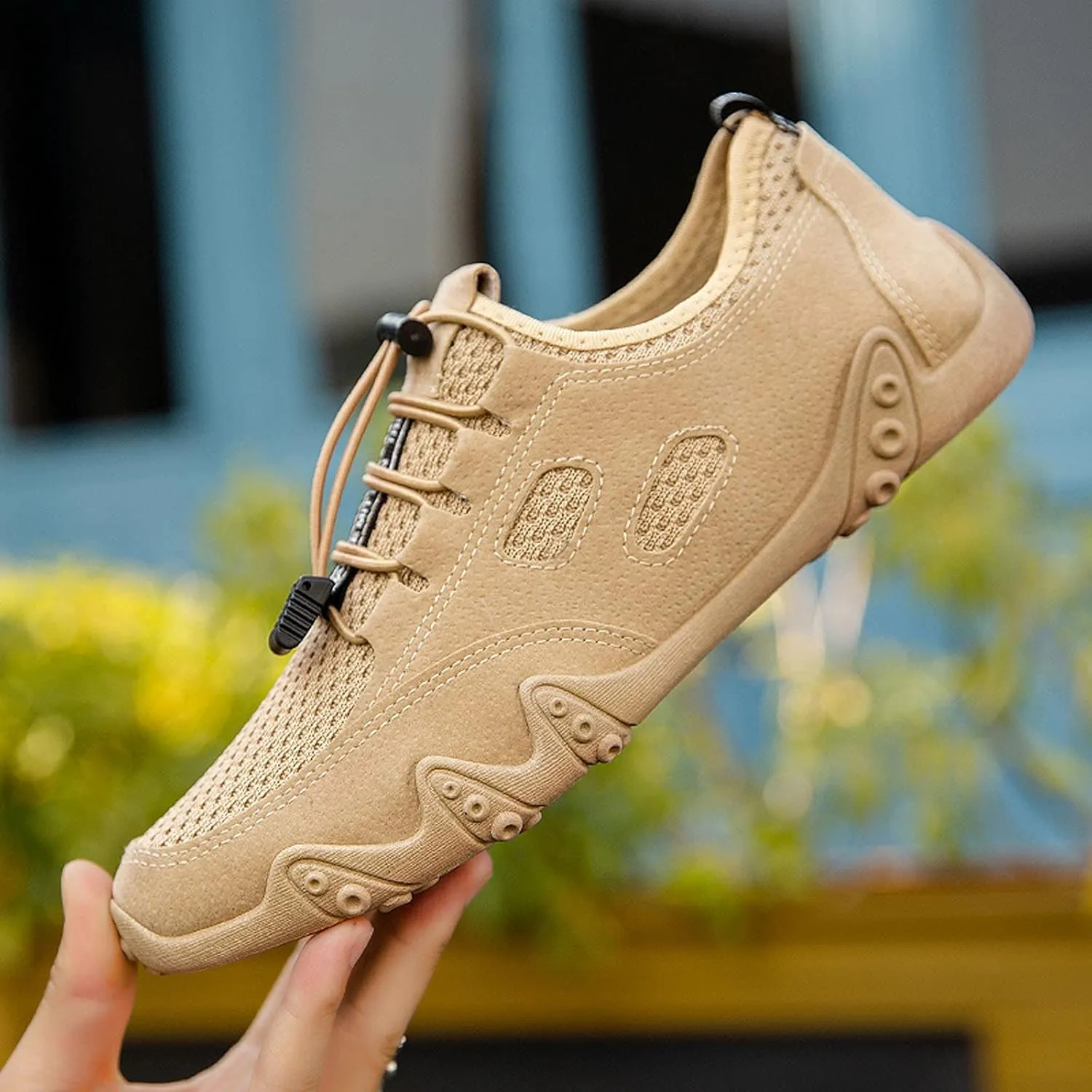 Mens Running Shoes Non-Slip Barefoot Footwear Wading Sneakers Slip On Platform Casual Trainers Comfortable Sneaker Mesh Lightweight Breathable Outdoor Shoes