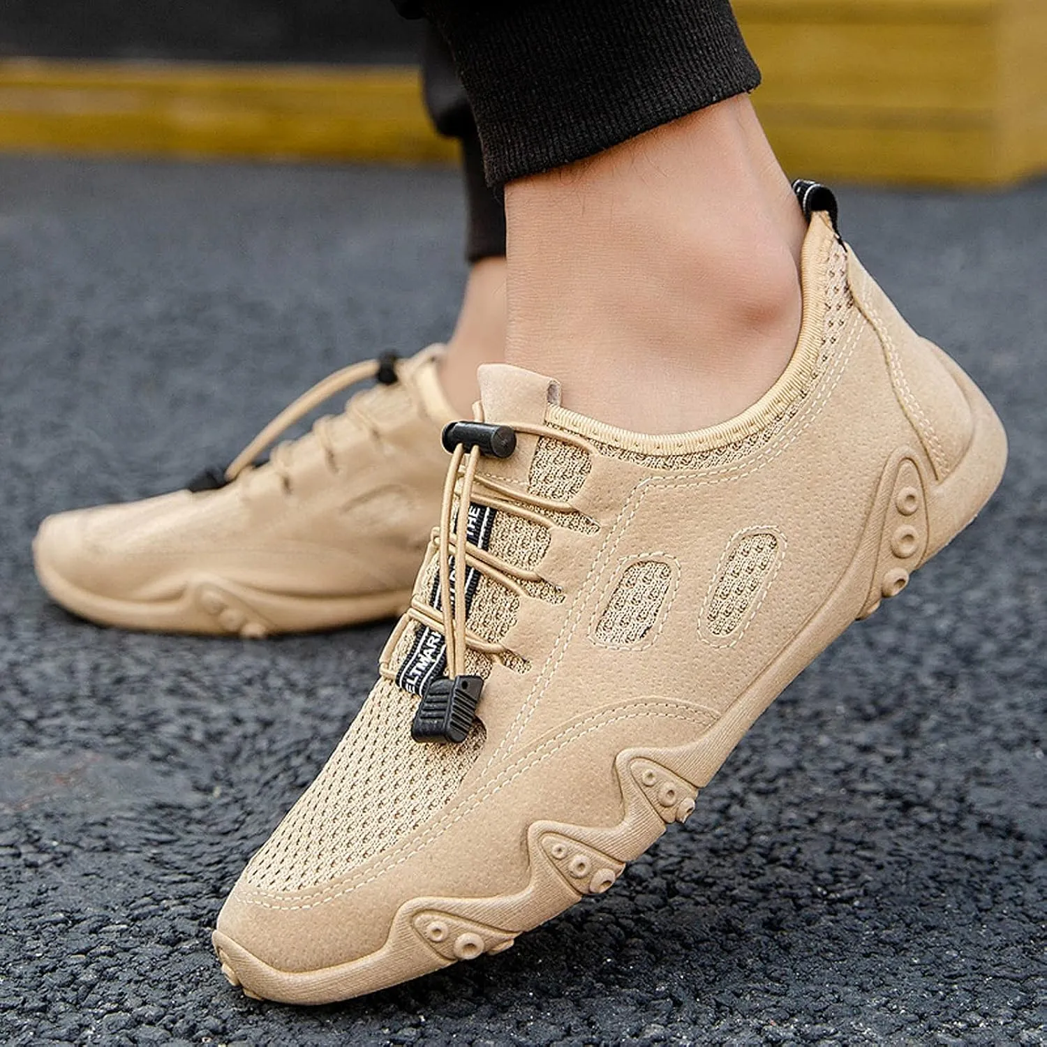 Mens Running Shoes Non-Slip Barefoot Footwear Wading Sneakers Slip On Platform Casual Trainers Comfortable Sneaker Mesh Lightweight Breathable Outdoor Shoes