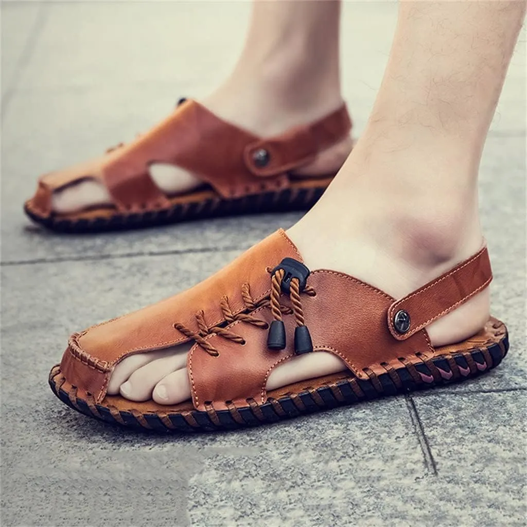Men's Sandals Genuine Leather Beach Shoes Men Leisure Sandals Casual Shoes