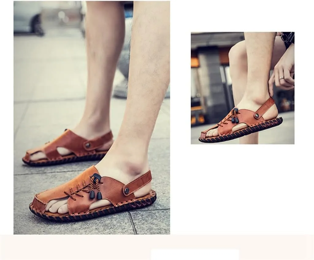 Men's Sandals Genuine Leather Beach Shoes Men Leisure Sandals Casual Shoes