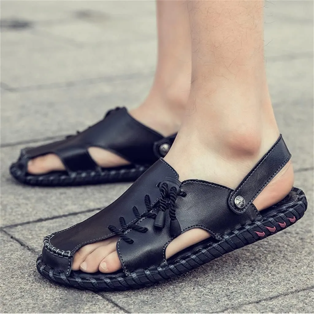 Men's Sandals Genuine Leather Beach Shoes Men Leisure Sandals Casual Shoes