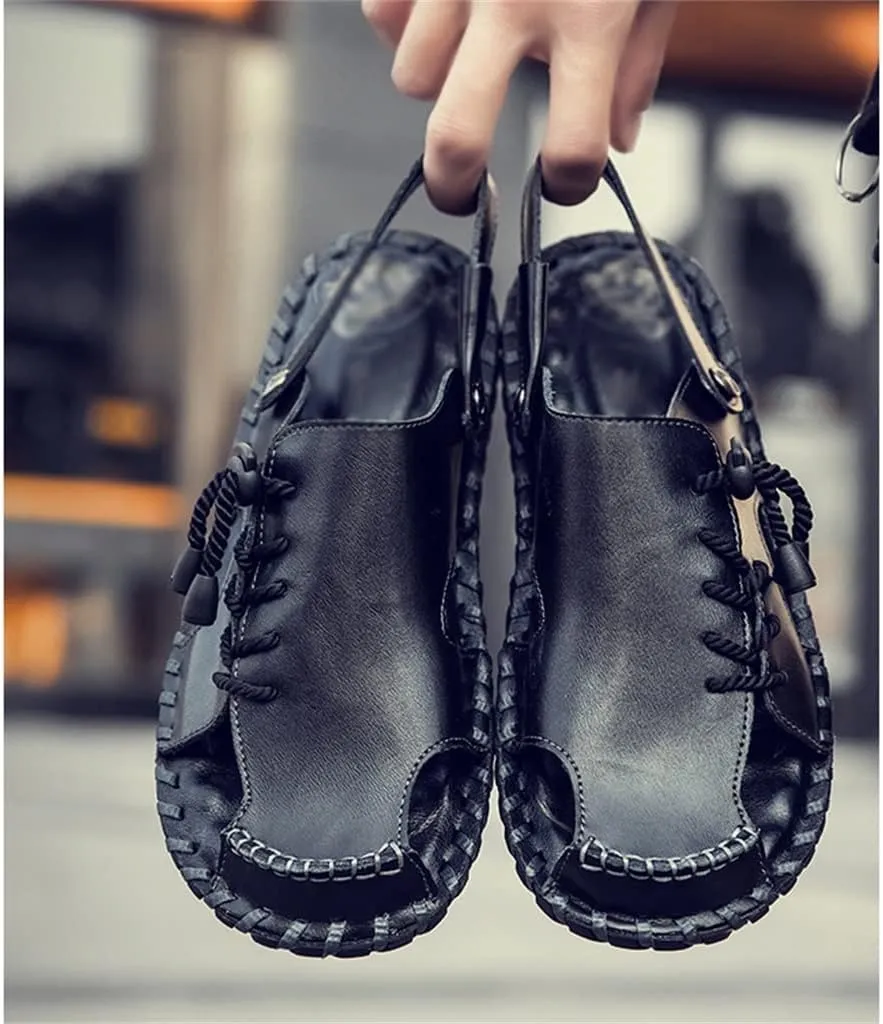 Men's Sandals Genuine Leather Beach Shoes Men Leisure Sandals Casual Shoes