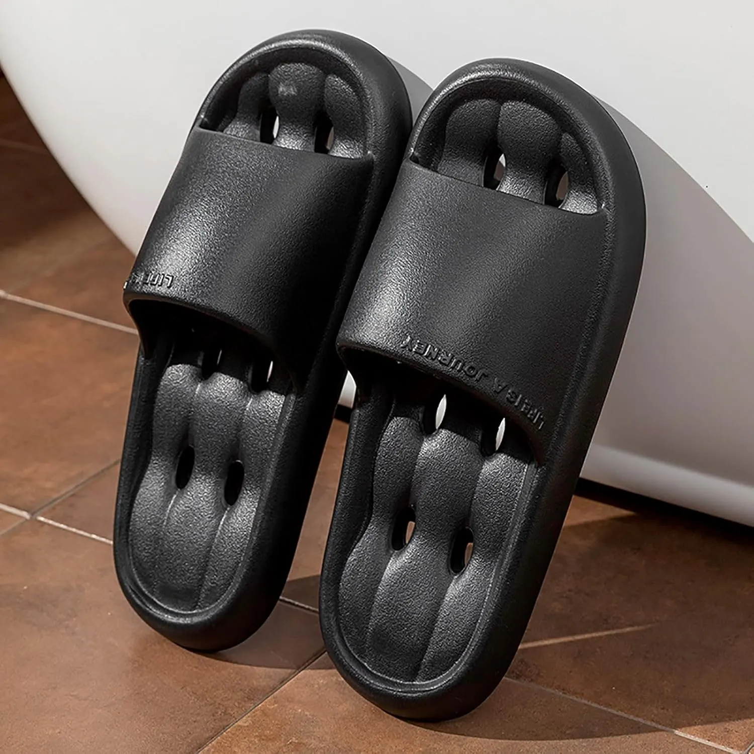Mens Slides Womens Slides Cloud Slippers for Men Shower Shoes Women House Ultimate Comfort Bathroom Slippers