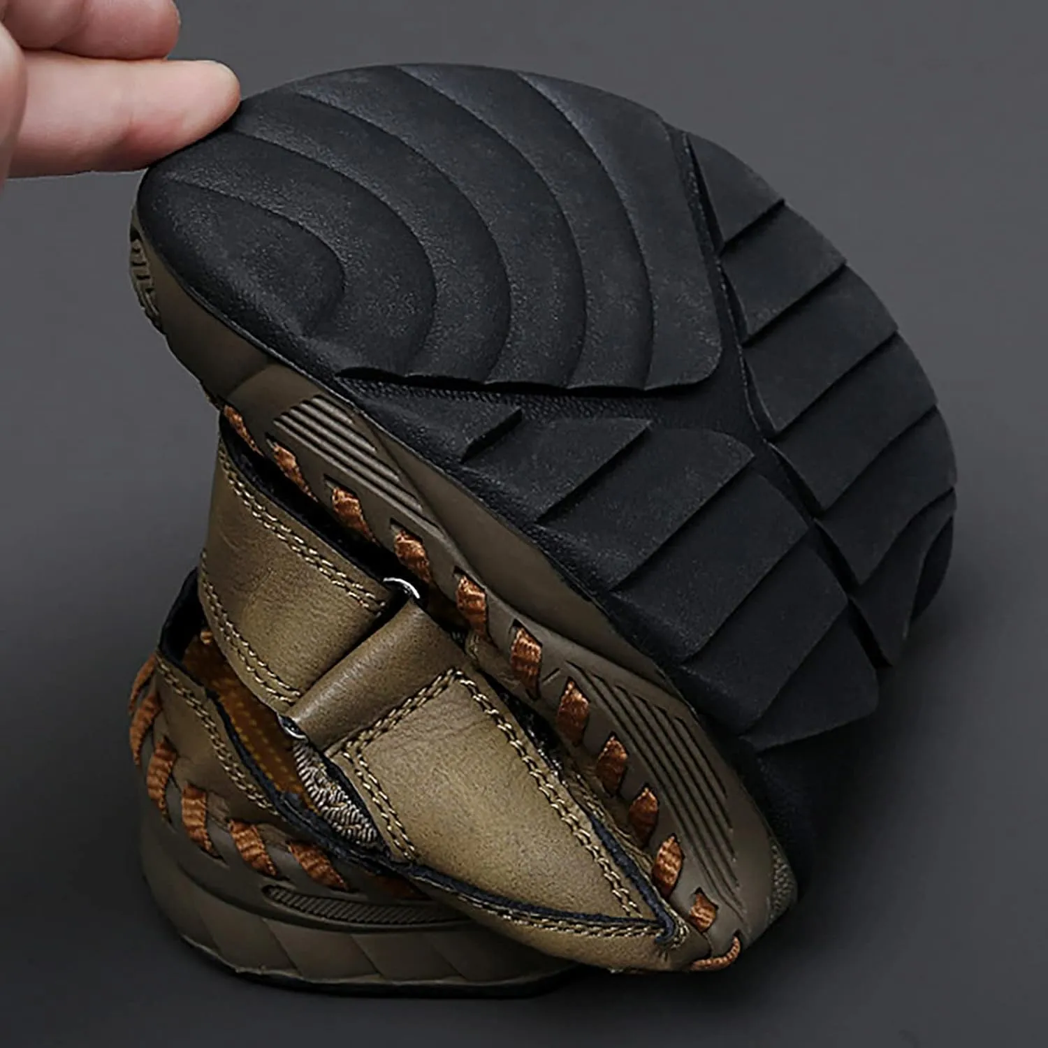 Mens Slip On Sandals Size Sandals For Men New Summer Hollow Out Leather Slippers Mens Leather Slide Sandals