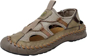 Mens Slip On Sandals Size Sandals For Men New Summer Hollow Out Leather Slippers Mens Leather Slide Sandals
