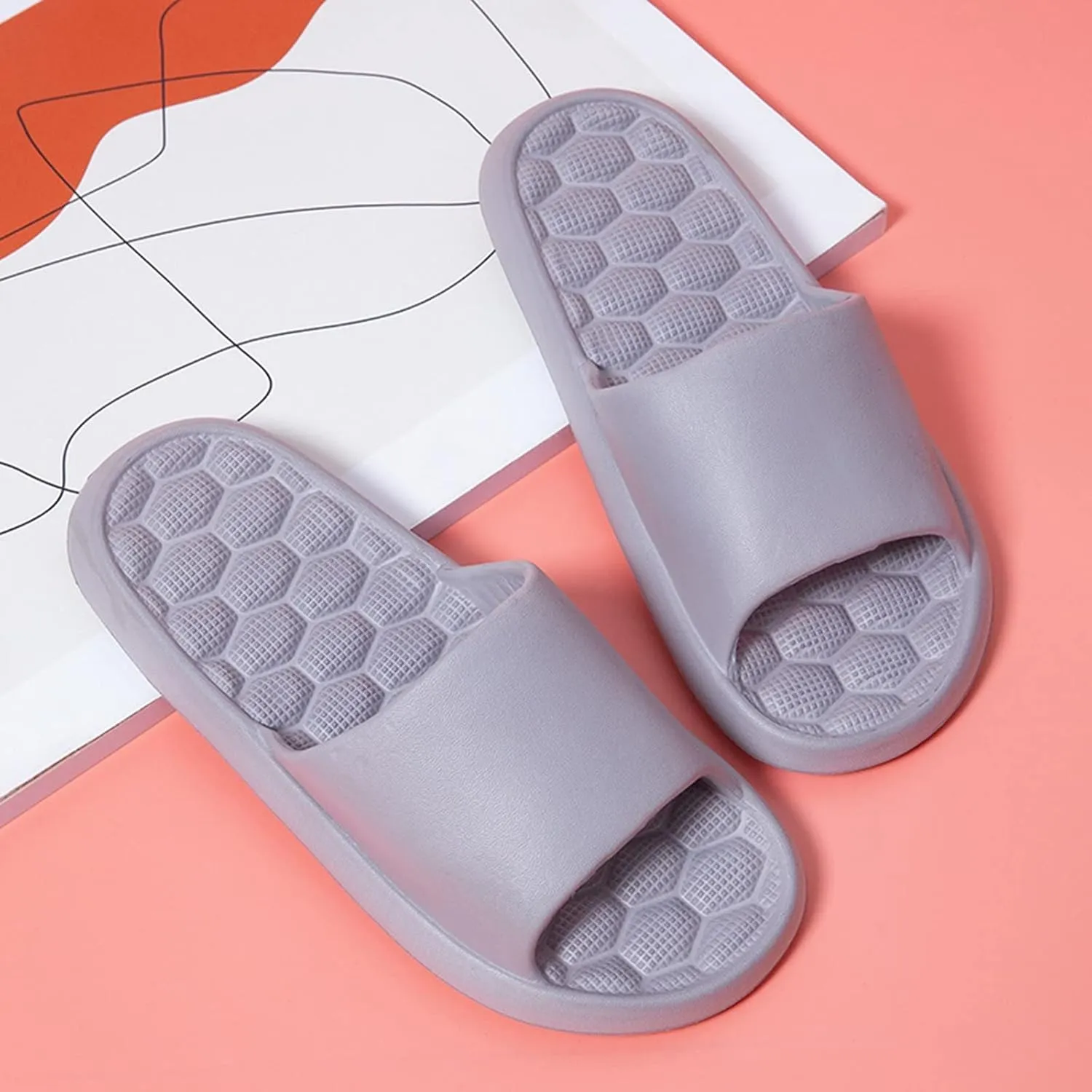 Mens Slippers Slides for Women Mens Shower Shoes Womens Slides Gym Ultimate Comfort Quick Drying Slippers