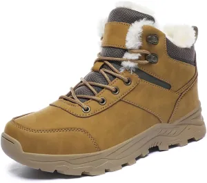 Men's Snow Boots Winter Outdoor Shoes Warm Fur Lined Hiking Waterproof Anti-Slip Lightweight Ankle Booties