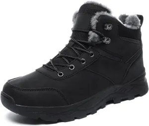 Men's Snow Boots Winter Outdoor Shoes Warm Fur Lined Hiking Waterproof Anti-Slip Lightweight Ankle Booties