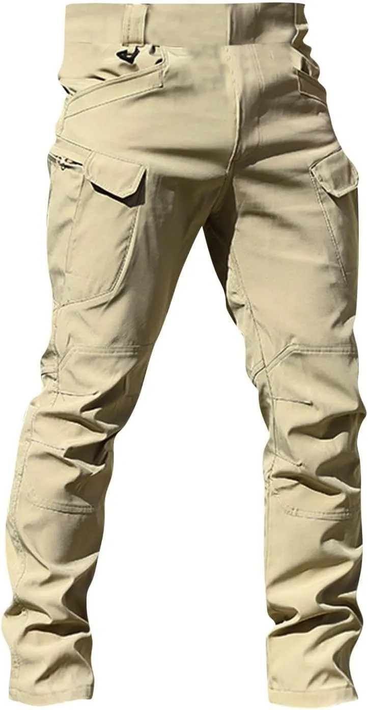Mens Stretch Cargo Pants Waterproof Quick Dry Tactical Pants with Pockets Baggy Lightweight Fishing Outfits