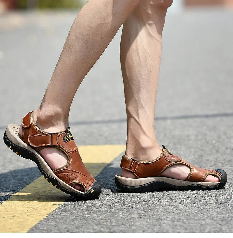 Men's Summer Leather Water Walking Sandals