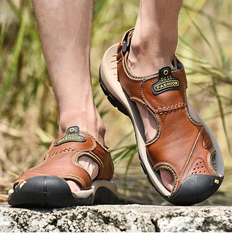 Men's Summer Leather Water Walking Sandals
