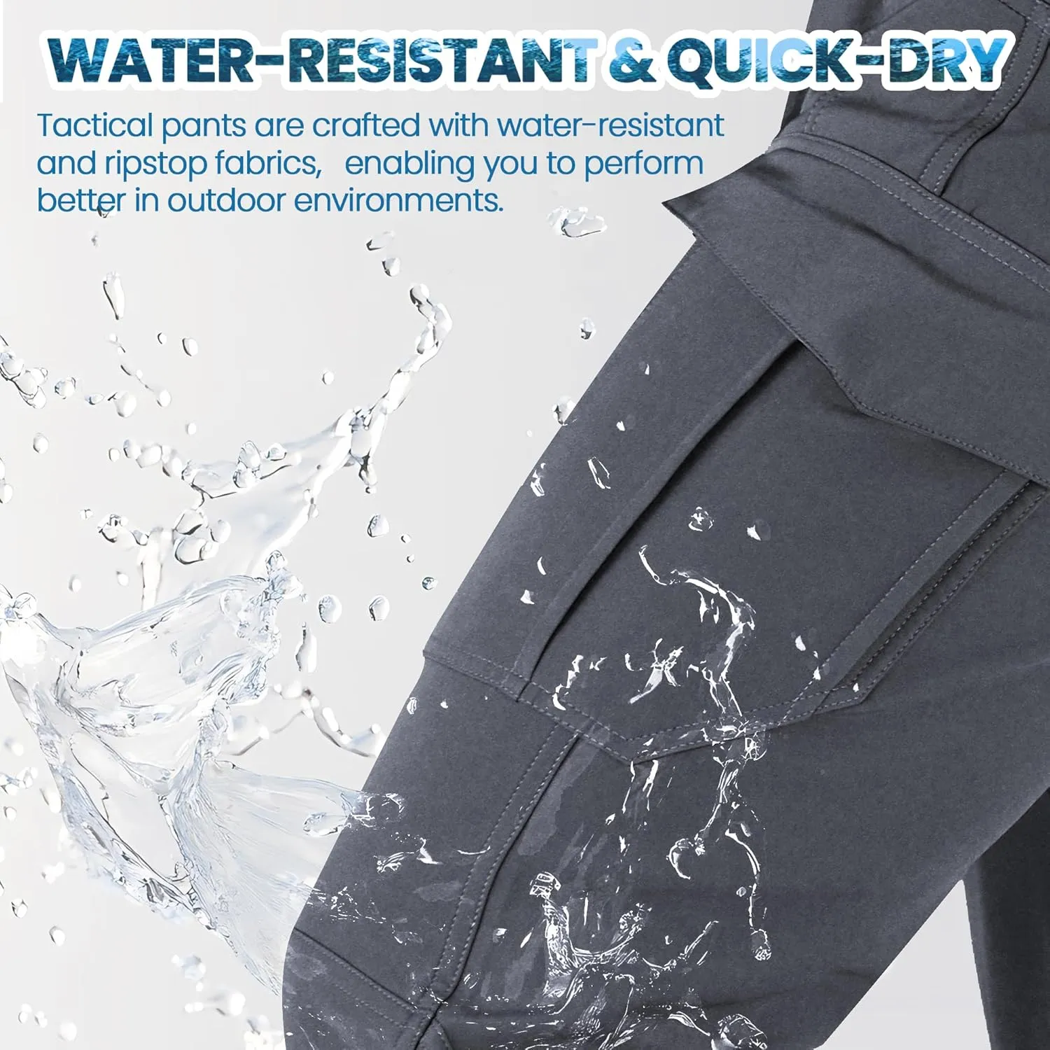 Men's Tactical Hiking Pants - Water-Resistant Cargo Work Pants, Military-Grade Construction & Outdoor Pants for Men