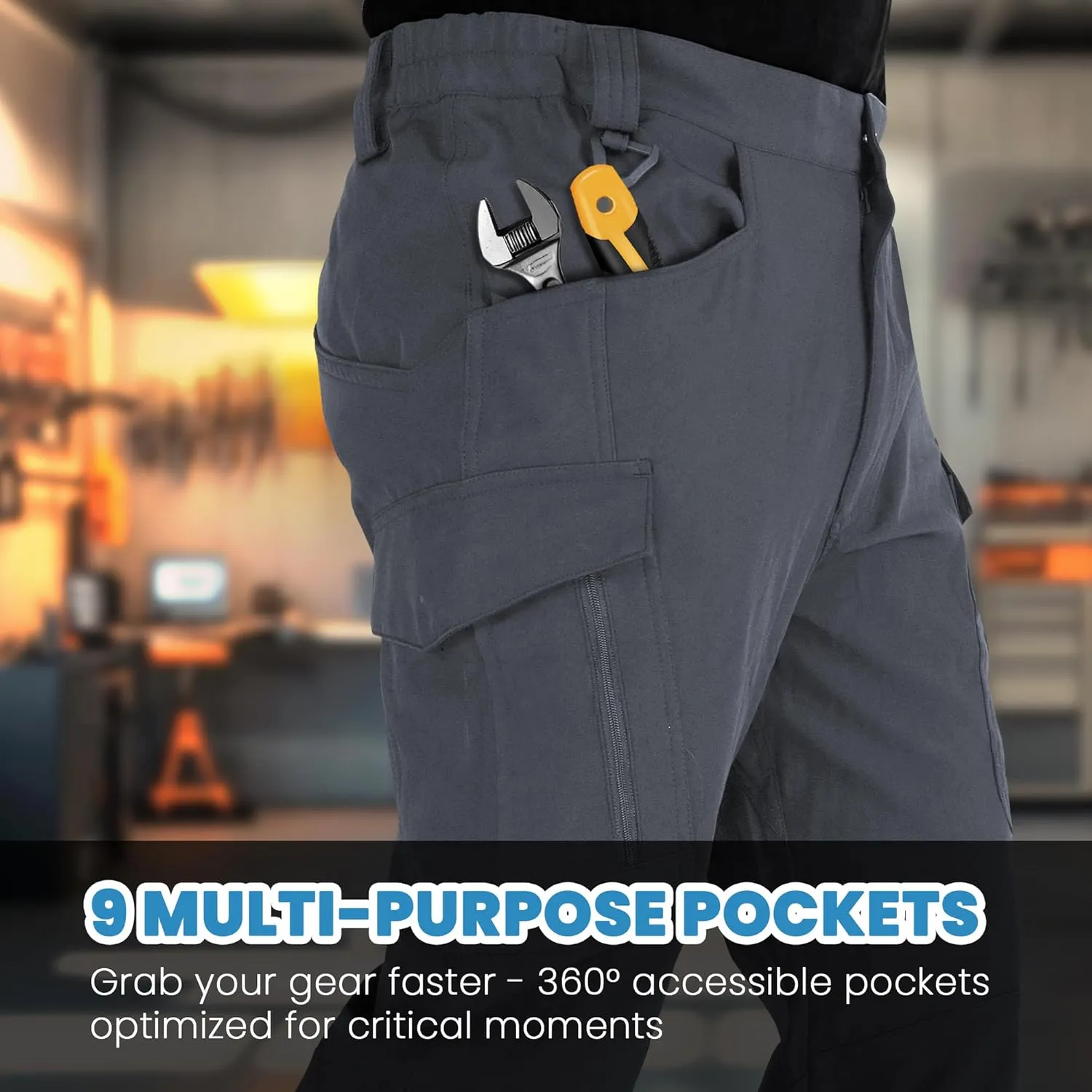 Men's Tactical Hiking Pants - Water-Resistant Cargo Work Pants, Military-Grade Construction & Outdoor Pants for Men