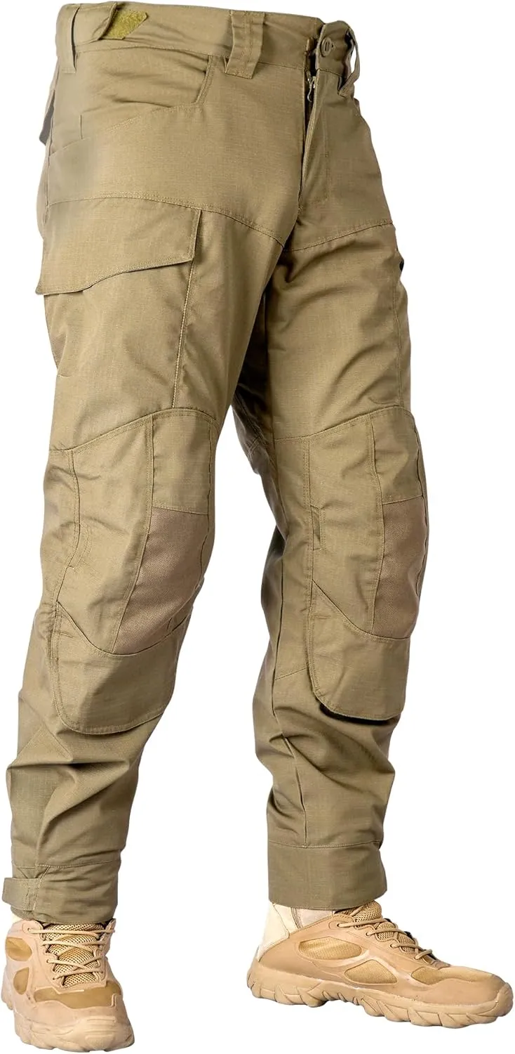 Mens Tactical Pants Camo Combat Pants Water Resistant Cargo Pants Hiking Paintball Airsoft Hunting NO Knee Pad