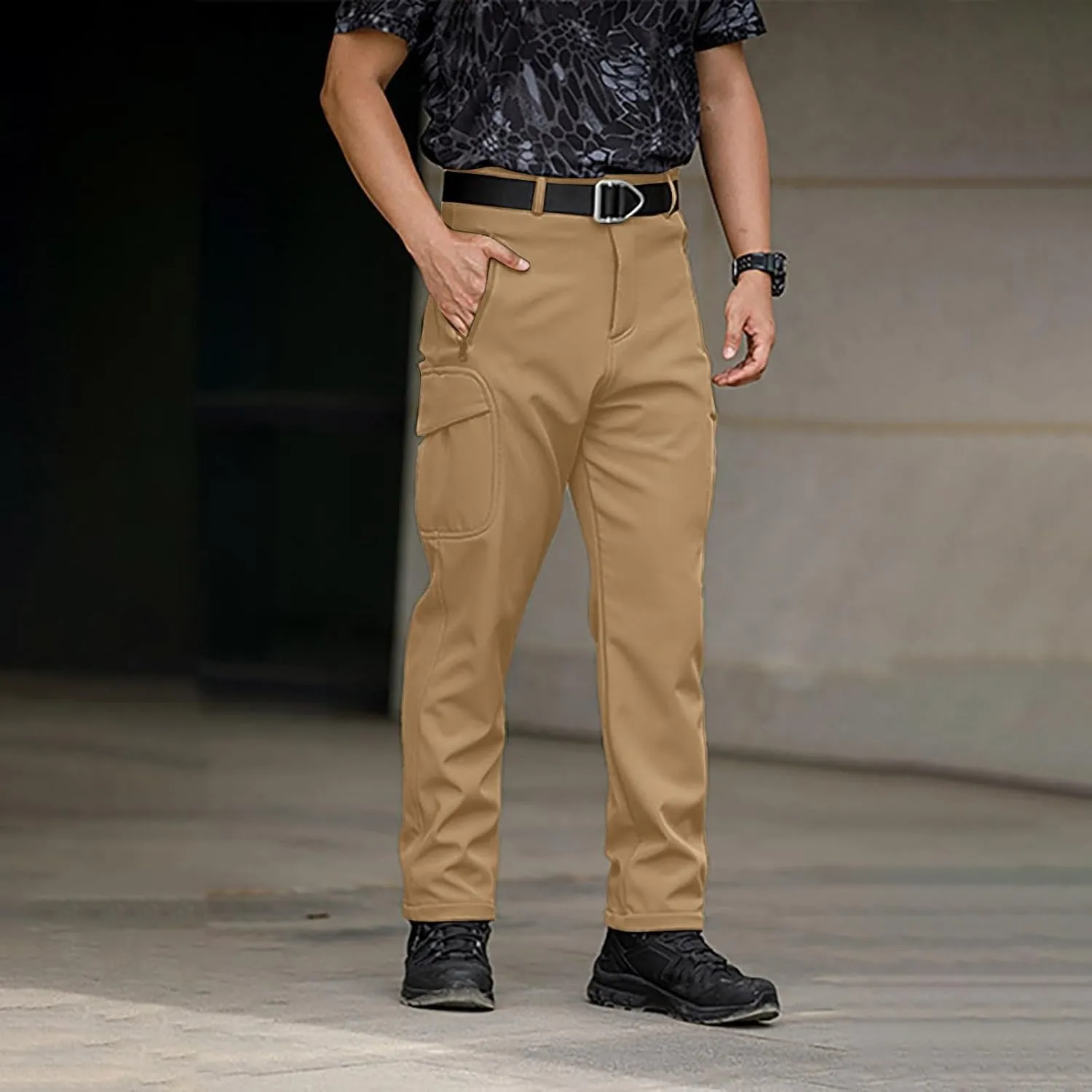 Mens Tactical Pants with Pockets Waterproof Ripstop Overalls Lightweight Work Hiking Pants Outdoor Camo Combat Pants