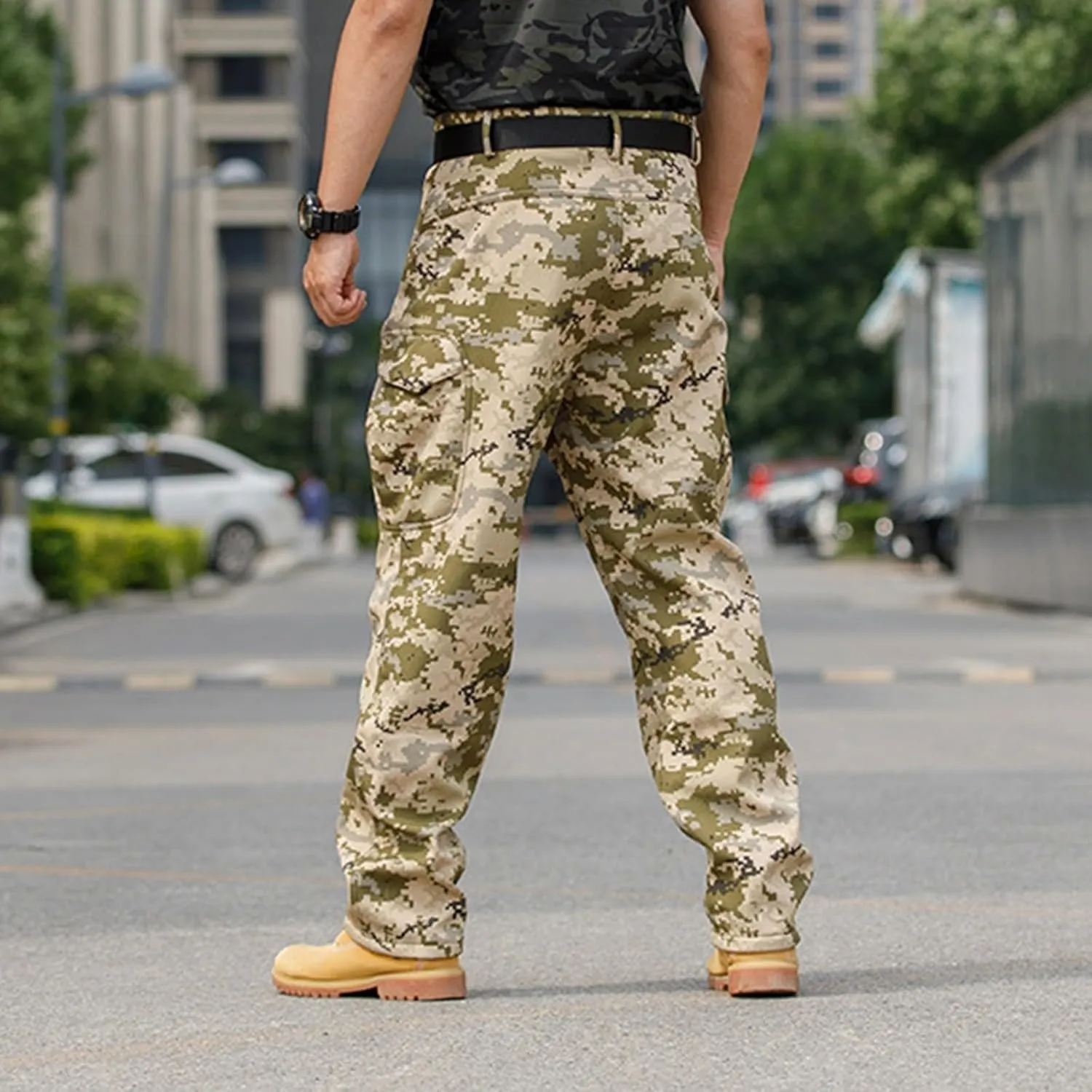 Mens Tactical Pants with Pockets Waterproof Ripstop Overalls Lightweight Work Hiking Pants Outdoor Camo Combat Pants
