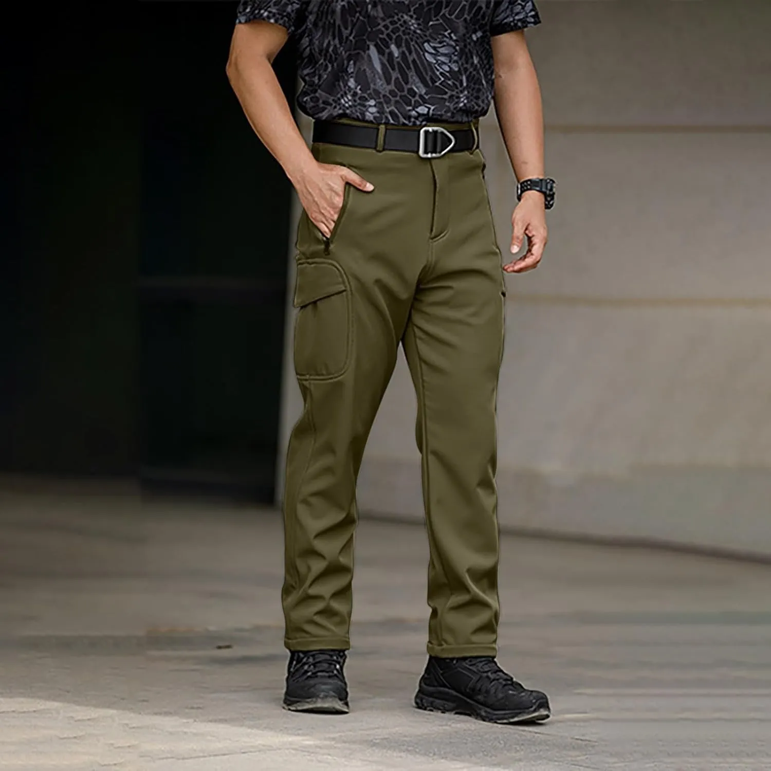Mens Tactical Pants with Pockets Waterproof Ripstop Overalls Lightweight Work Hiking Pants Outdoor Camo Combat Pants
