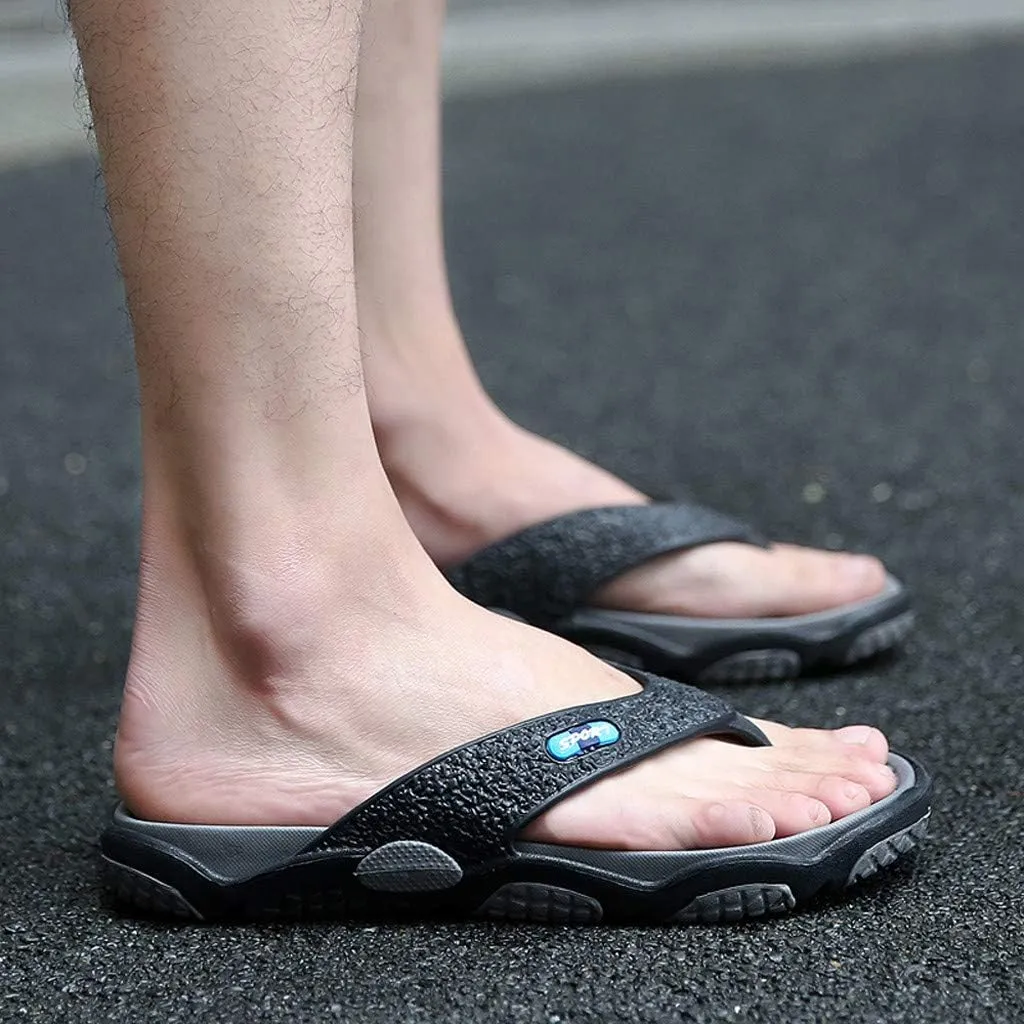 Men's Toe Flops Flip Bathroom Beach Open Shoes Summer Slippers Fashion Massage Men's Slipper Cowboy Flip Flops