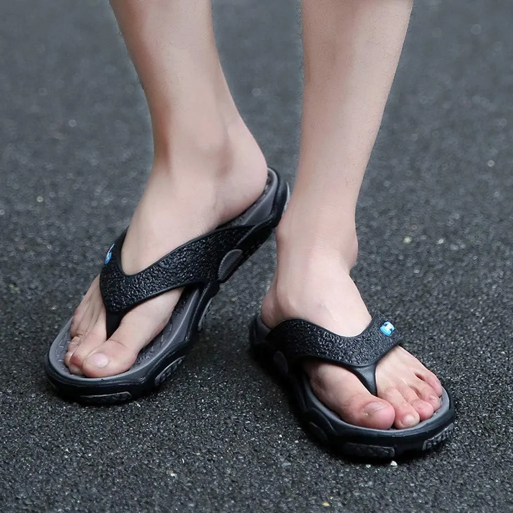 Men's Toe Flops Flip Bathroom Beach Open Shoes Summer Slippers Fashion Massage Men's Slipper Cowboy Flip Flops