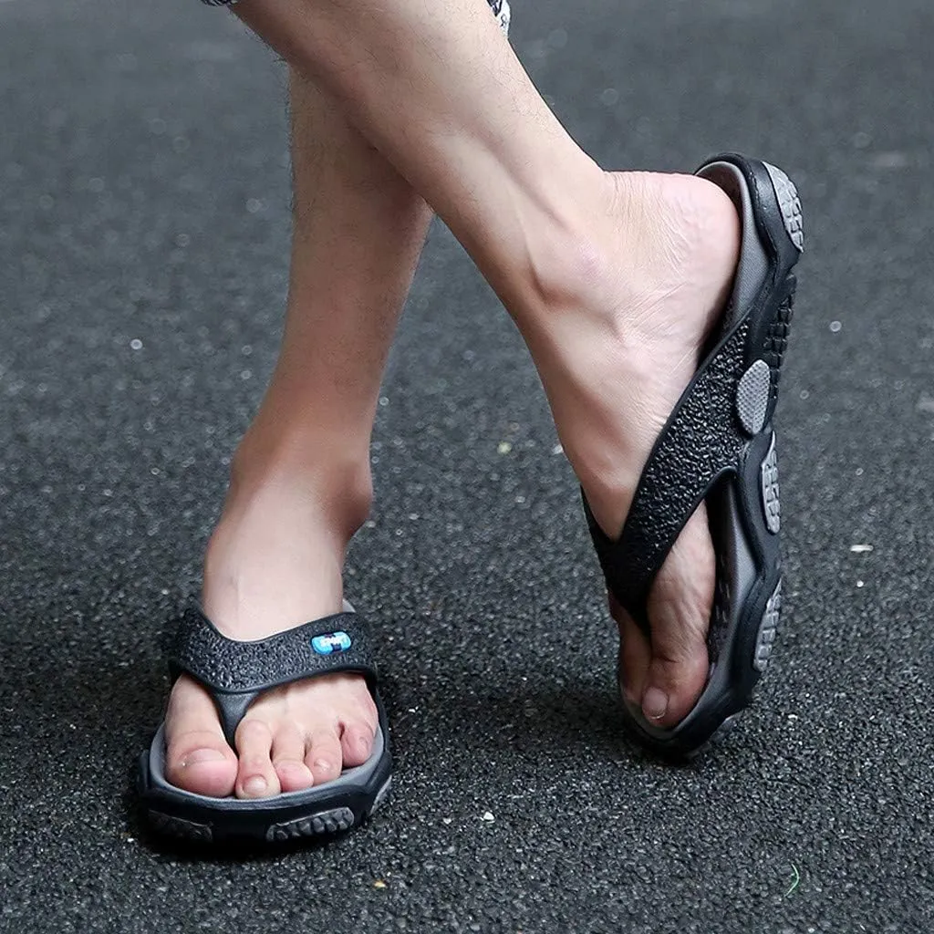 Men's Toe Flops Flip Bathroom Beach Open Shoes Summer Slippers Fashion Massage Men's Slipper Cowboy Flip Flops