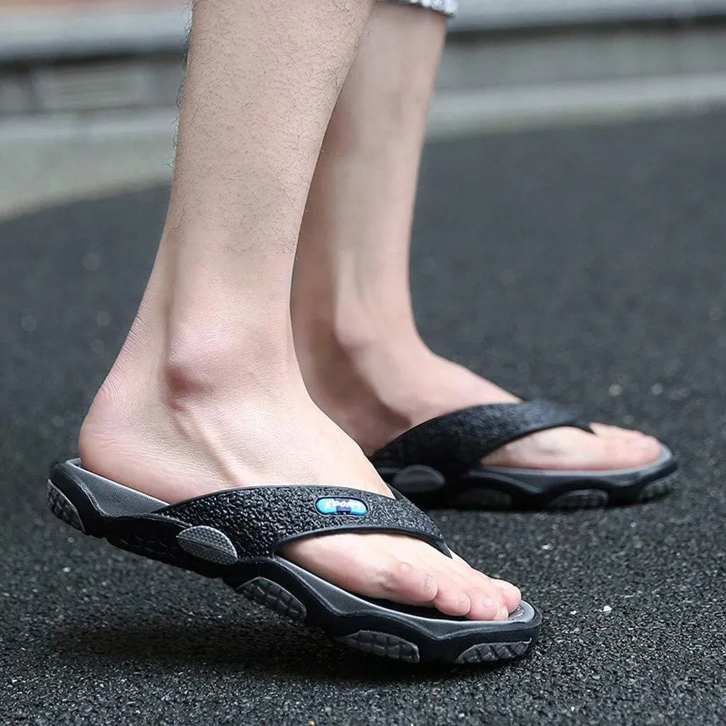 Men's Toe Flops Flip Bathroom Beach Open Shoes Summer Slippers Fashion Massage Men's Slipper Cowboy Flip Flops