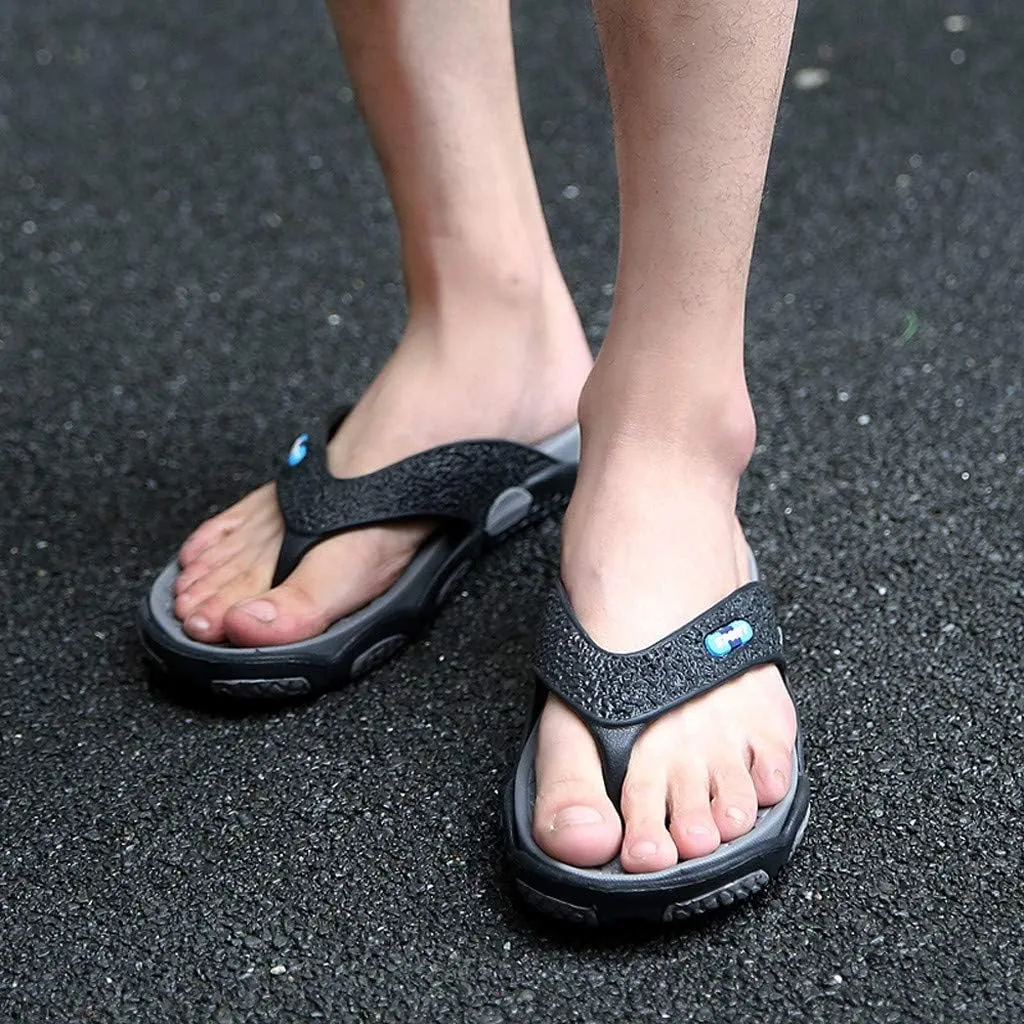 Men's Toe Flops Flip Bathroom Beach Open Shoes Summer Slippers Fashion Massage Men's Slipper Cowboy Flip Flops