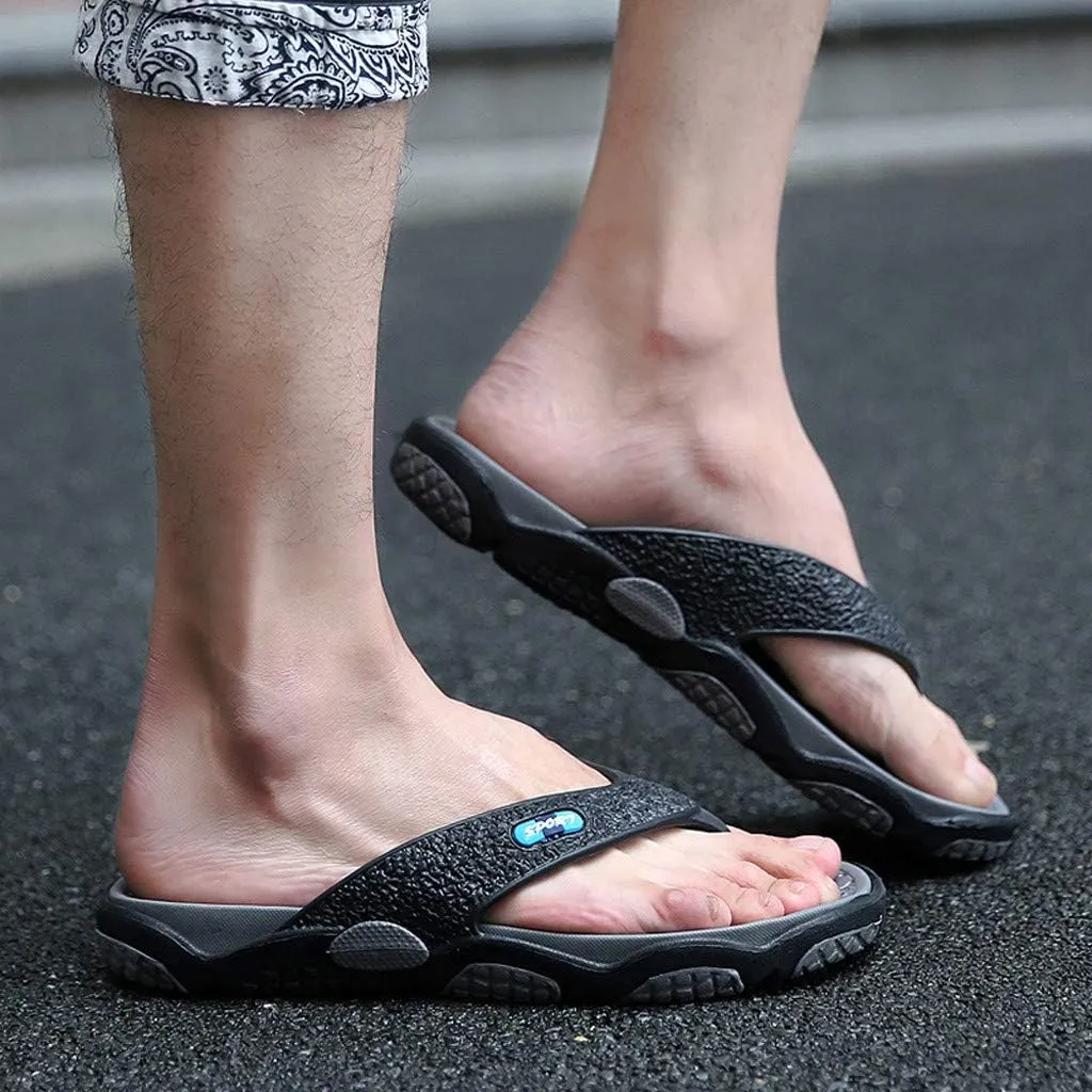 Men's Toe Flops Flip Bathroom Beach Open Shoes Summer Slippers Fashion Massage Men's Slipper Cowboy Flip Flops