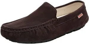 Mens Vintage Loafers Shoes Suede Vamp Working Casual Round Toe Anti-Slip Non Tuxedo Slip On