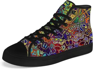 Men's Women's Psychedelic High Top Canvas Shoes Trippy High Top Sneakers Lace Up Casual Shoes Gifts for Dad Mom